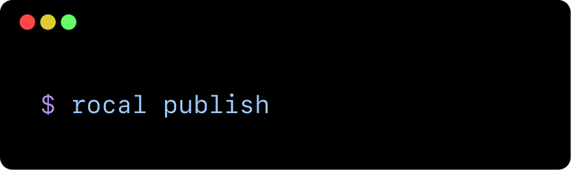 Publish command screenshot